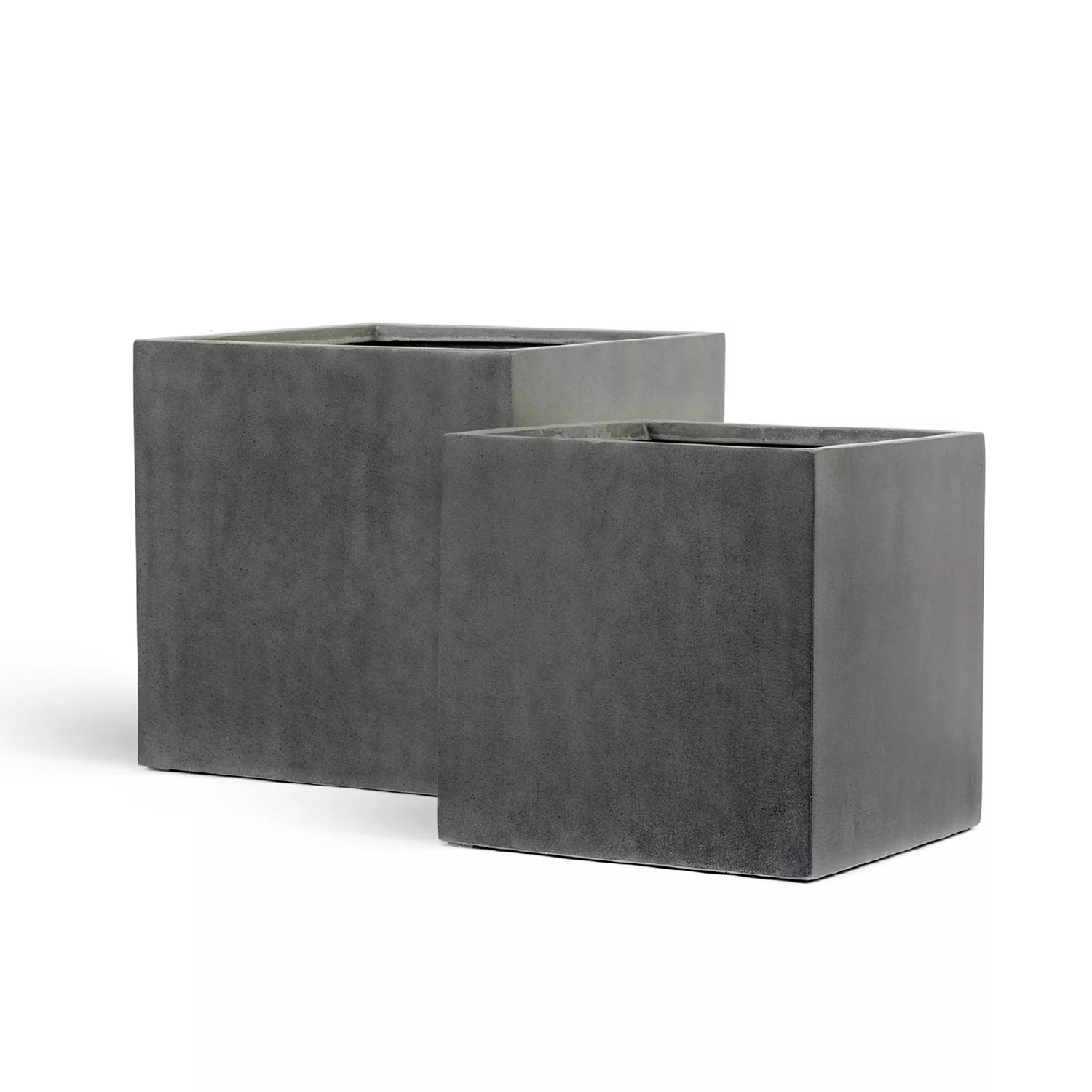 Кашпо TREEZ Effectory Beton - Куб (Без вставок), Тёмно-серый бетон