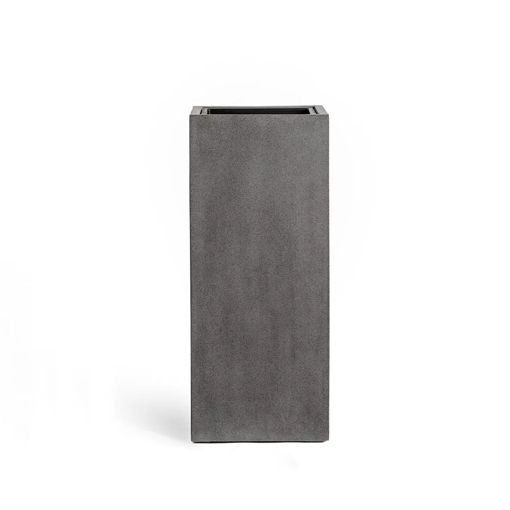 Кашпо TREEZ Effectory Beton - Высокий куб, Тёмно-серый бетон