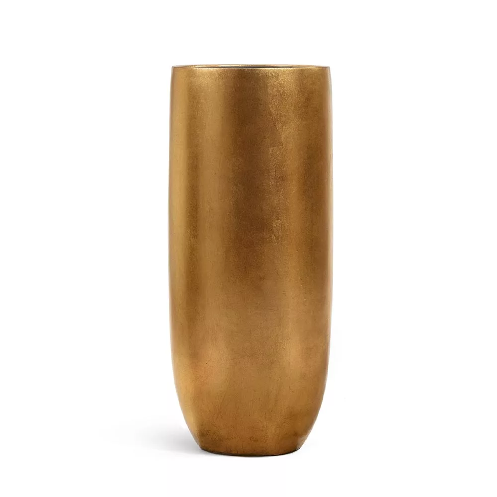 Кашпо TREEZ Effectory Metal - Высокий округлый конус, Сусальное золото