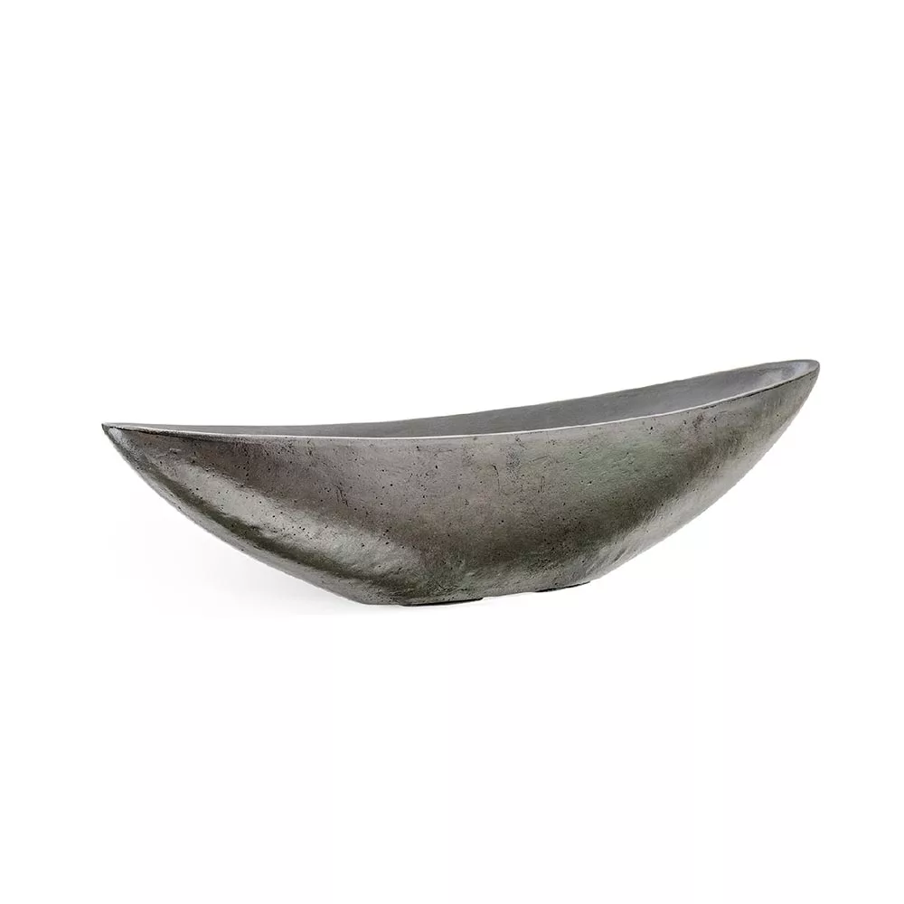 Кашпо TREEZ Effectory Metal - Ваза-Лодка, Стальное серебро