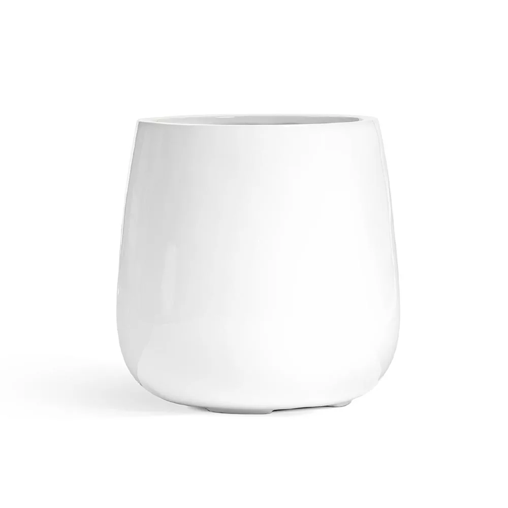 Кашпо TREEZ Effectory Gloss - Design-Чаша, Белый глянцевый лак