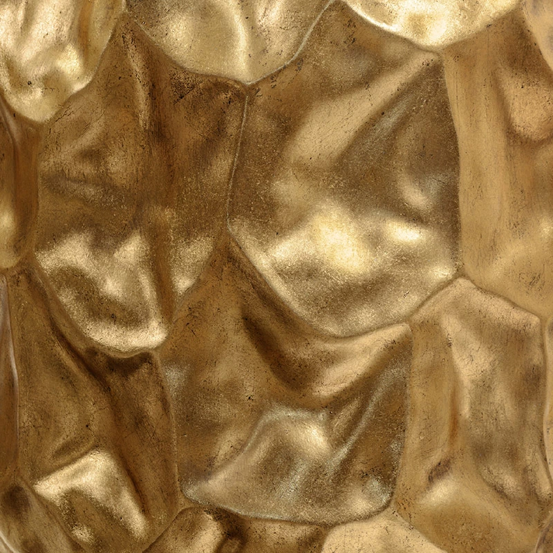 Кашпо TREEZ Effectory Metal - Округлая чаша Design Сrumple, Сусальное золото